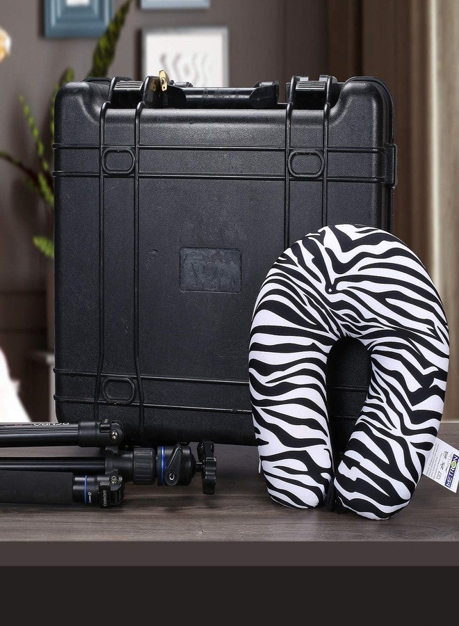 Metron- Zebra Print Dual Comfort Micro Beads U Shaped Travel Pillow Airplane Car Bus Comfort Head Support Neck & Cervical Pillow - Image 2